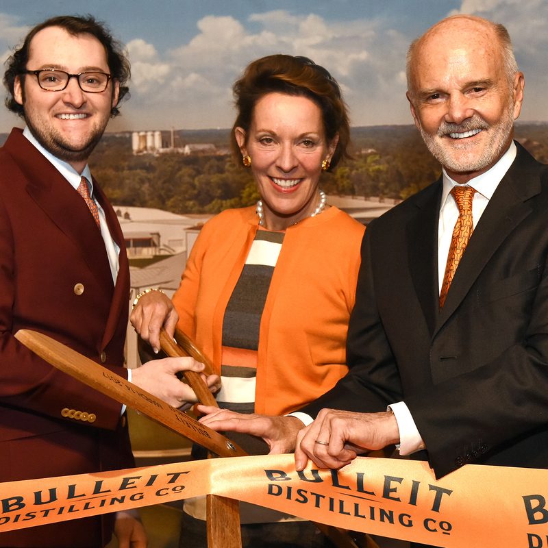 bulleit distilling new distllery ribbon cutting tucker betsy and tom crop
