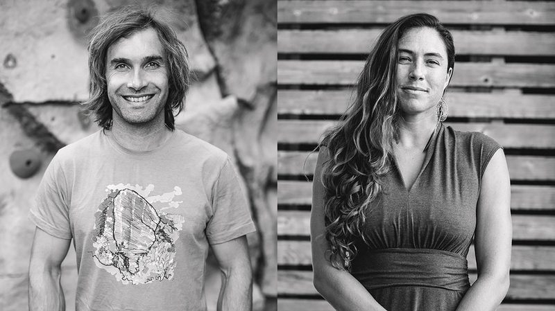 Chris Sharma, Pro Climber and Kelly Potts, Pro Surfer, Youth Mentor Wearing Fair Trade for PrAna
