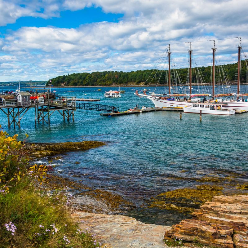 travel bar harbor maine stock harbour