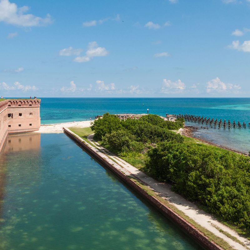 Breathtaking aerial view of the Dry Tortugas National Park in Key West