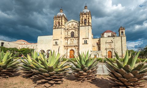 Church of Santo Domingo de Stock Guzman in Oaxaca, Mexico