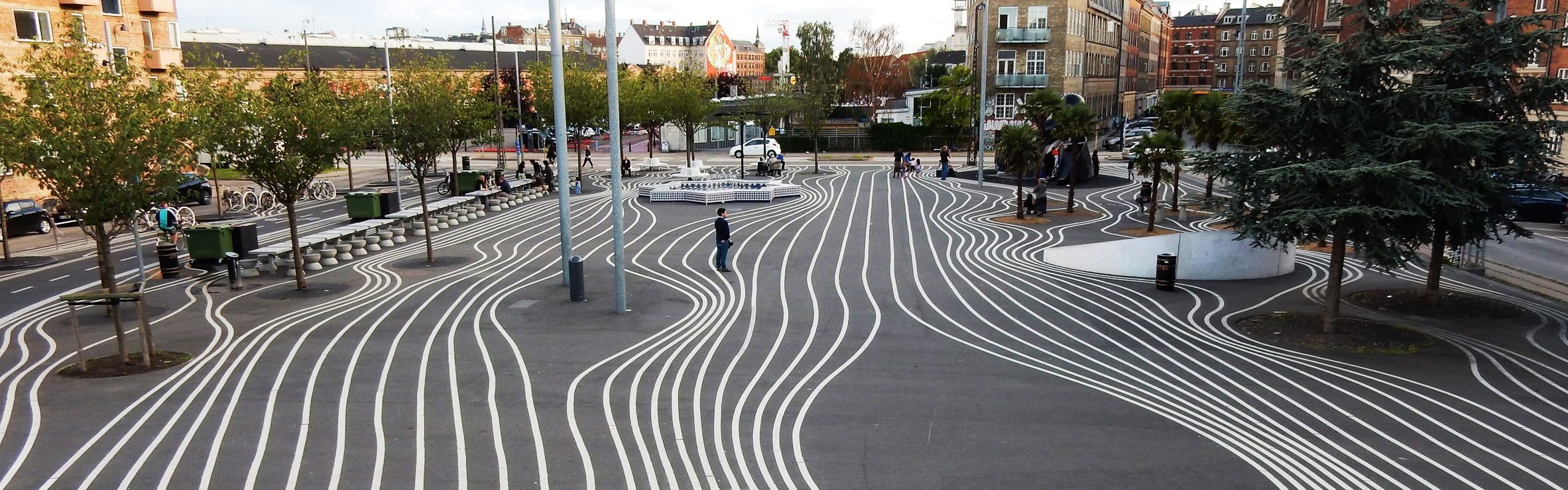 Stock-Superliken-urban-park,-Norrebro,-Copenhagen,-Denmark