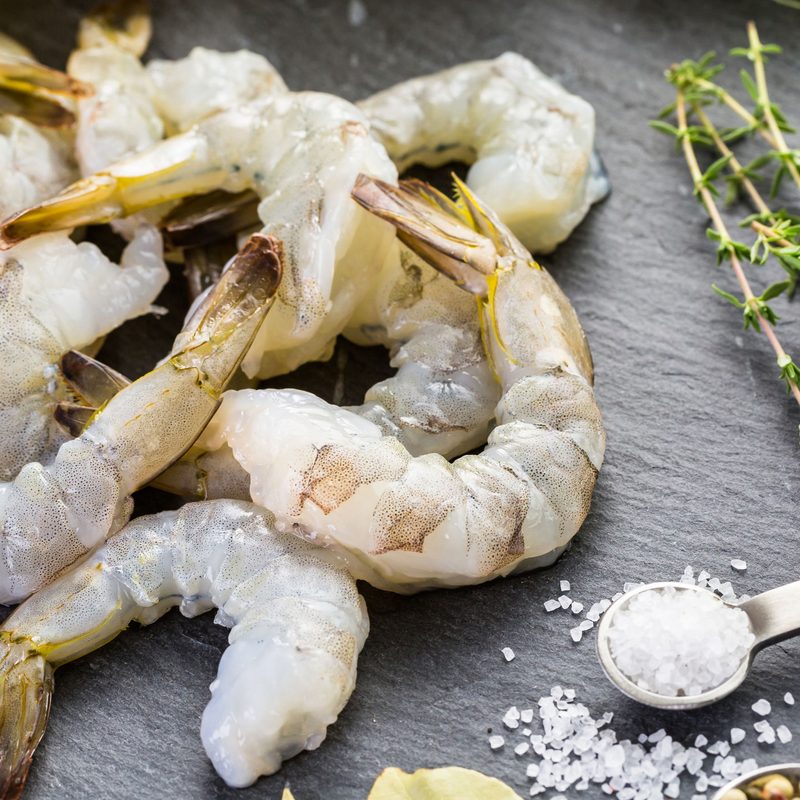 Frozen shrimp with herbs