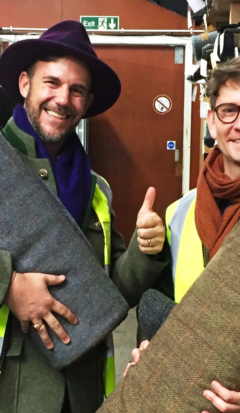 Cator and Paul Choosing Tweed Fabric for Suits