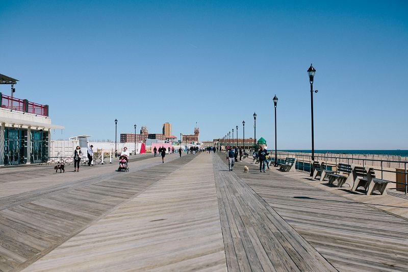 asbury park board walk, jersey shore, boardwalk beside beach