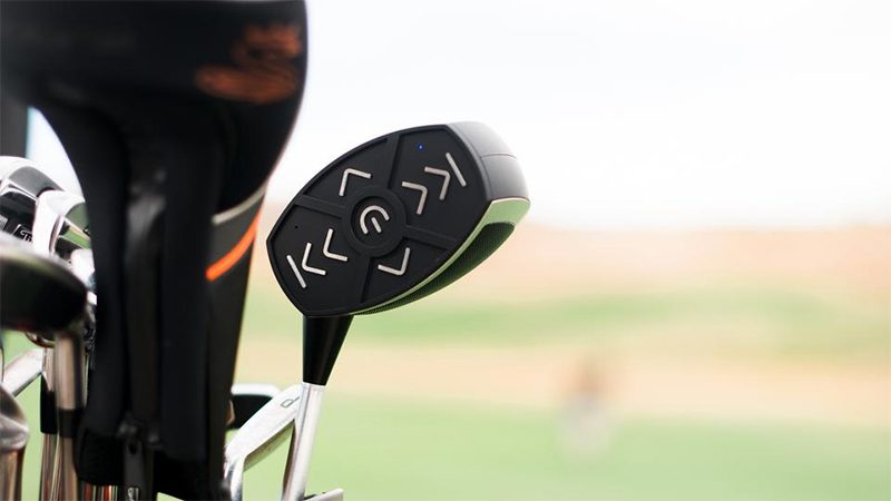 sound caddy bluetooth speaker golf club close up