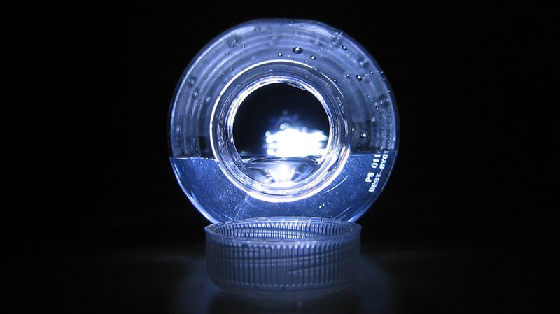 bottle flashlight camping hack