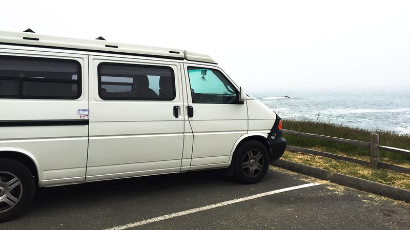 gocamp camper van at the coast