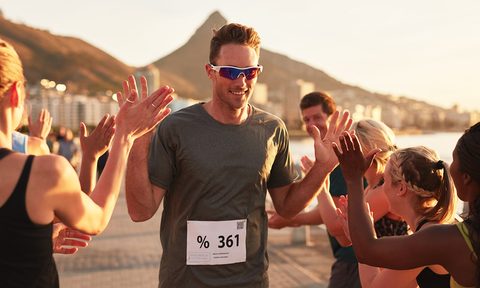 man running marathon mile