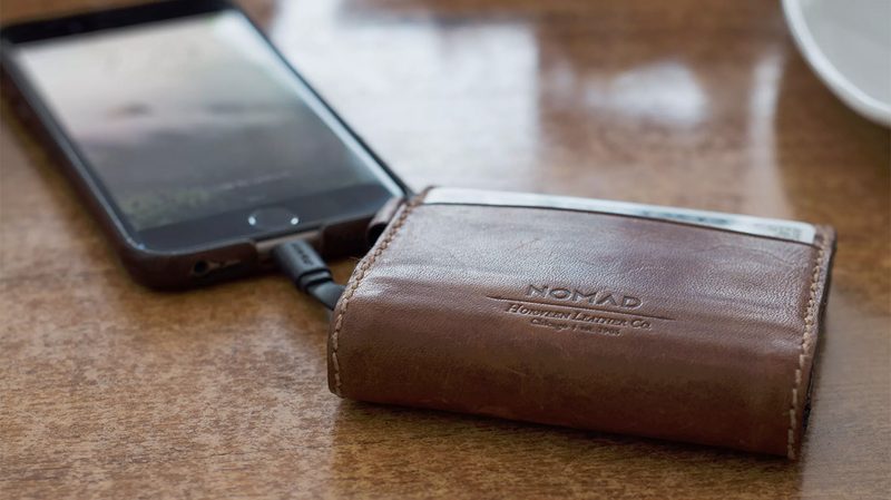 nomad leather charging wallet