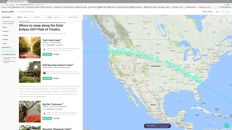Hipcamp Eclipse Screenshot