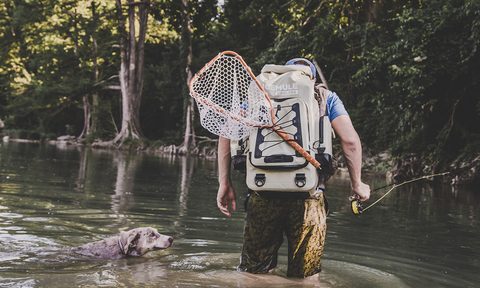 ICEMULE BOSS Cooler on Back in Water