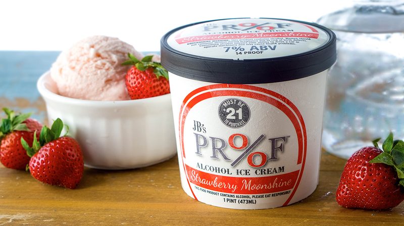 JB's Alcoholic Ice Cream PROOF Strawberry Moonshine