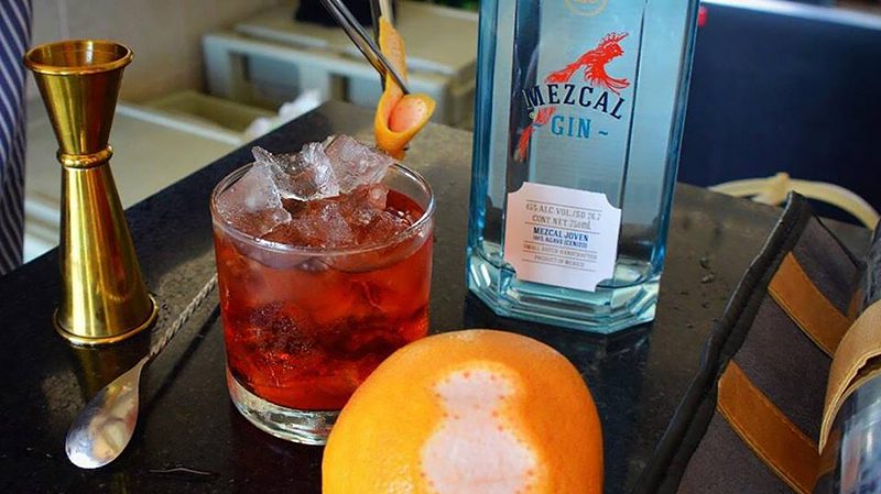 Mezcal Gin Negroni Cocktail
