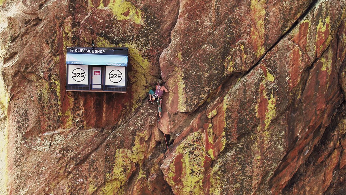 mountain cliffside shop