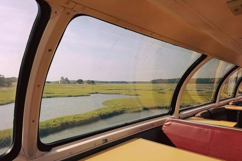 amtrak dome car view from interior