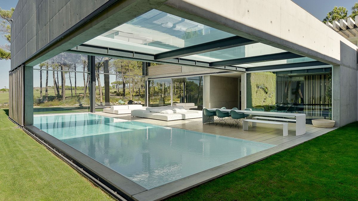 The Wall house glass bottom pool
