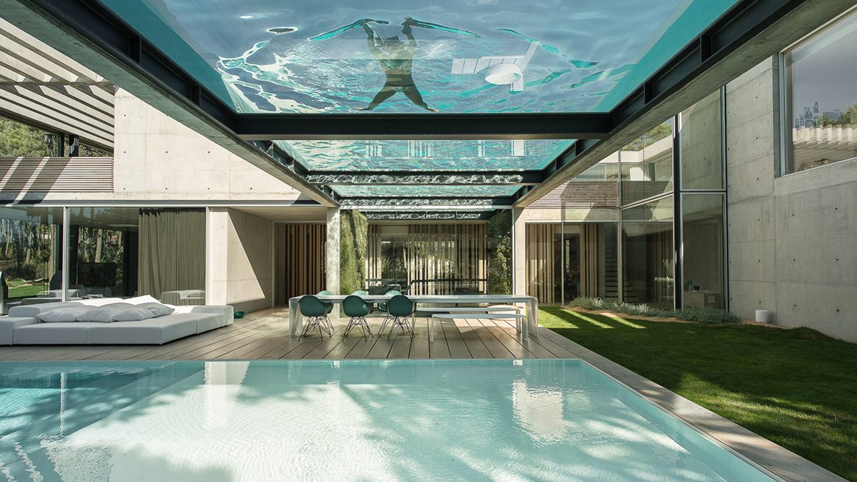 glass bottom pool