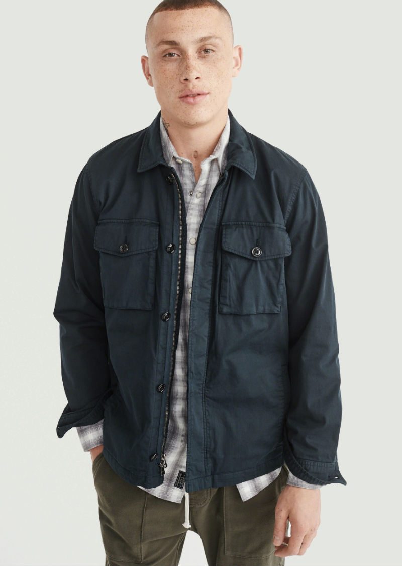 Abercrombie & Fitch Garment Dye Zip Up Shirt Jacket