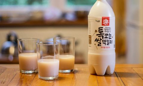 makgeolli rice wine bottle