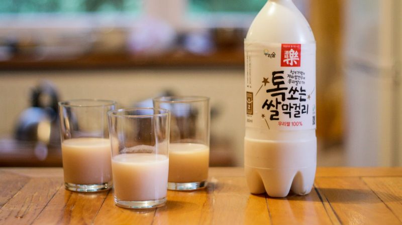 makgeolli rice wine bottle