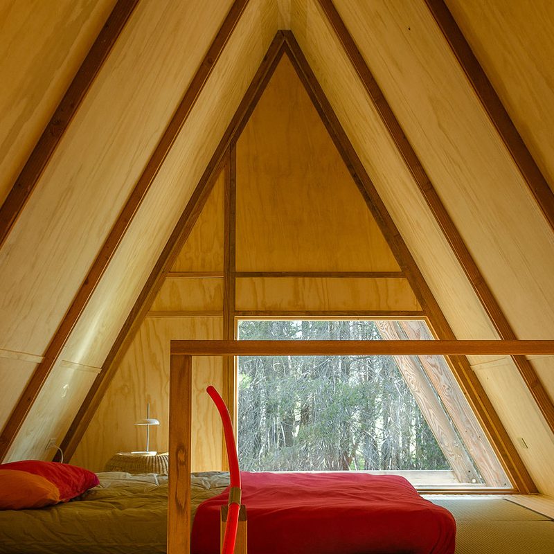 Red A-frame Yosemite Cabin Rental