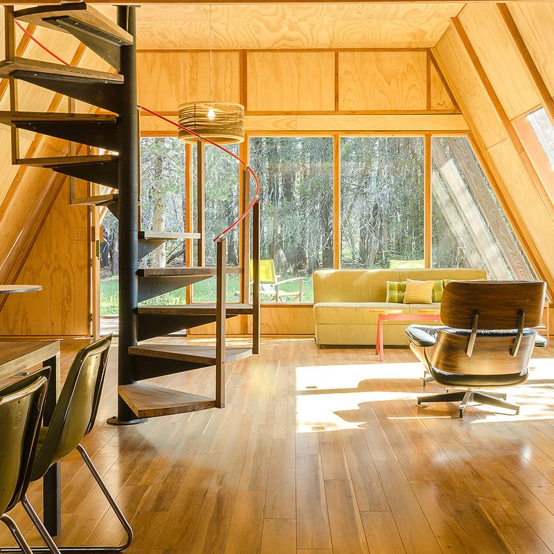 Red A-frame Yosemite Cabin Rental