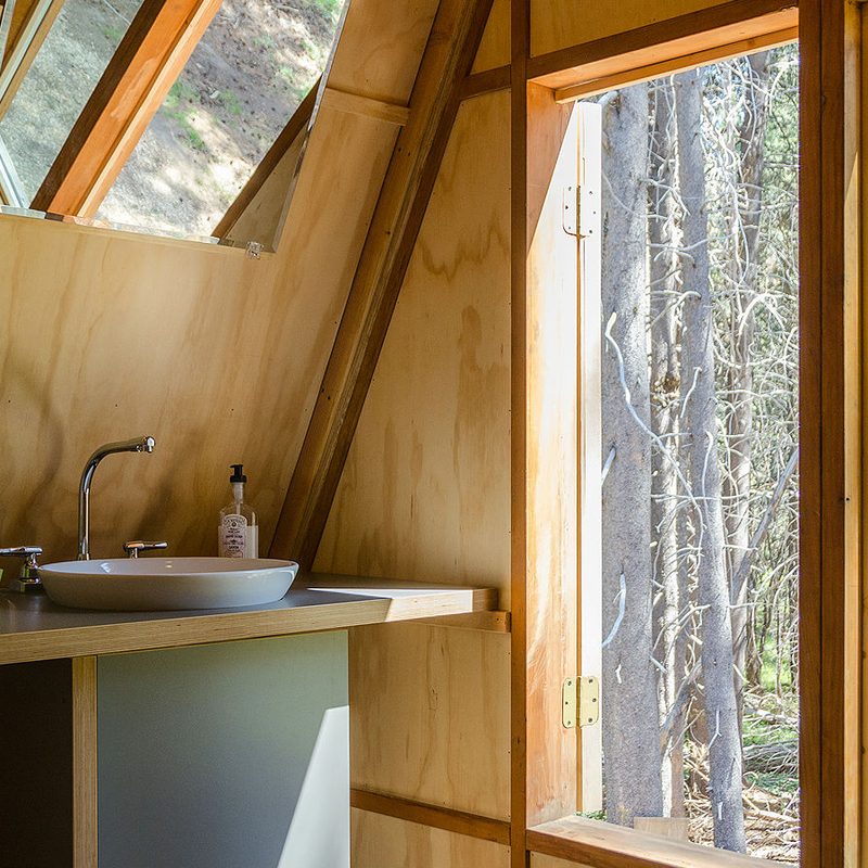 Red A-frame Yosemite Cabin Rental