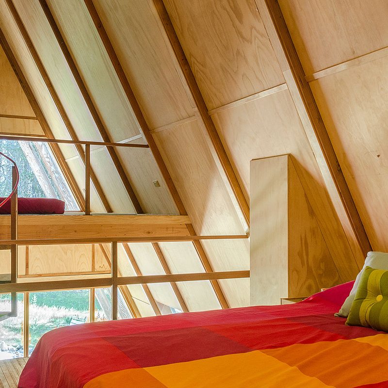 Red A-frame Yosemite Cabin Rental