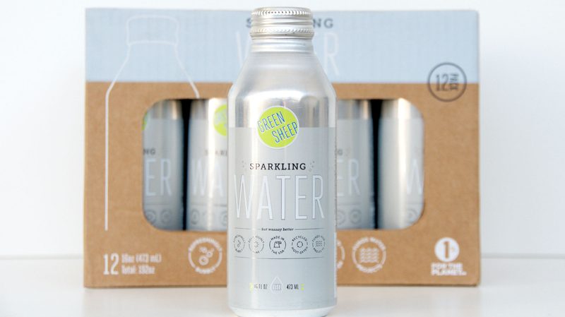 green sheep water sparkling