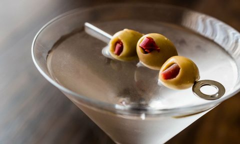 martini olive glass