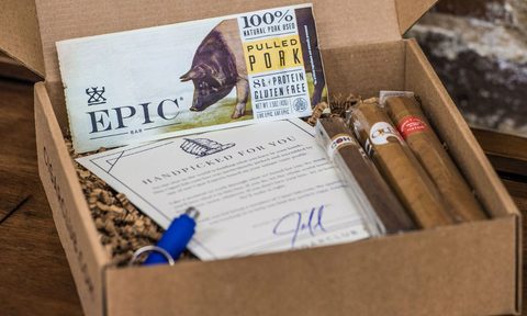 cigar club box opened with contents