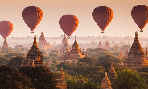 asia Hot Air Balloon Over Bagan (Myanmar)