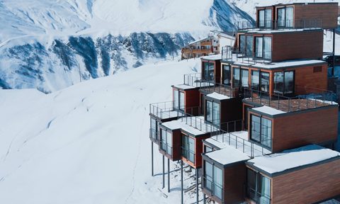 shipping container hotels quadrum ski and yoga resort georgia