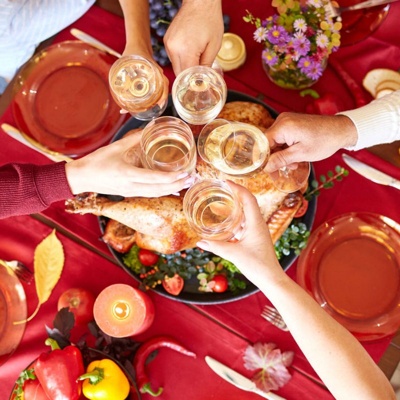Thanksgiving wine toast