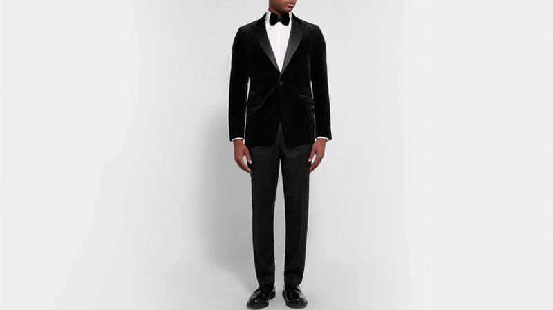 theory slim fit satin velvet jacket
