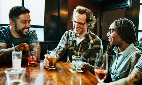 friends drinking drinks bar