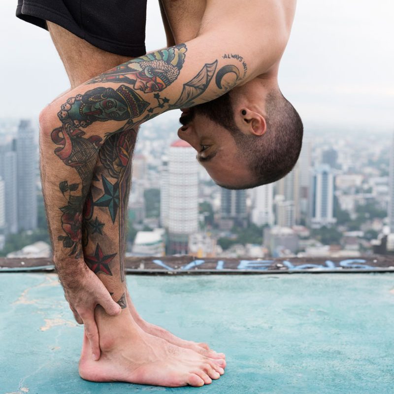 Forward fold men's yoga