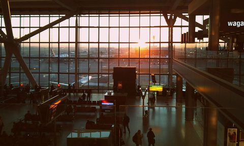 sleeping at the airport