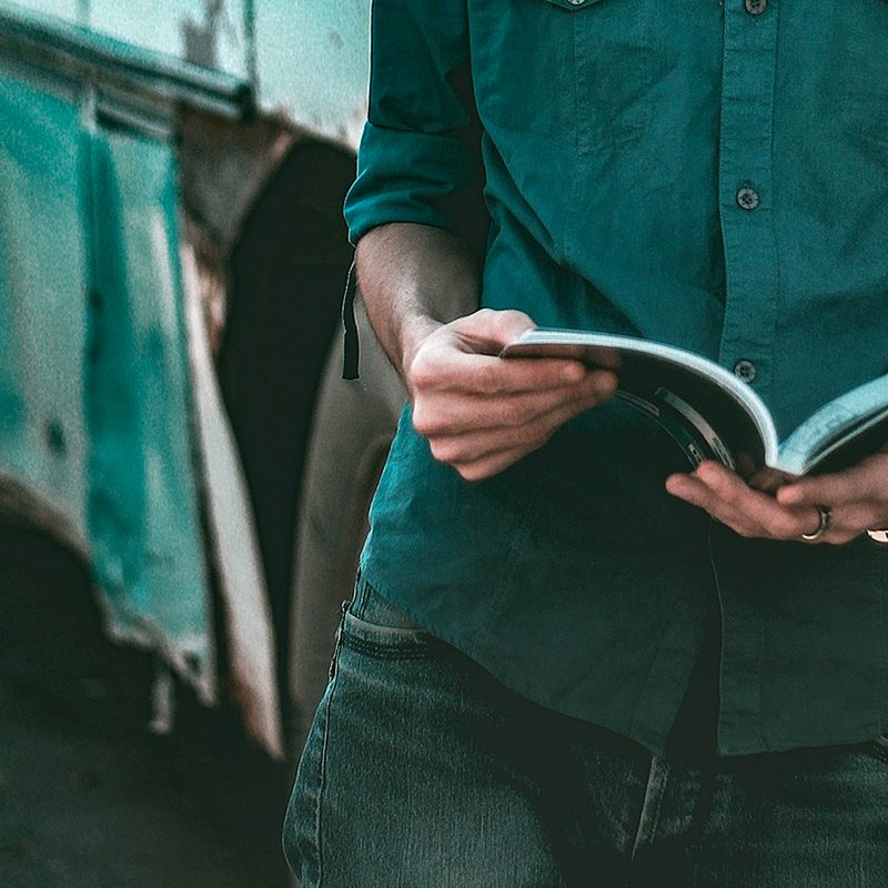 Man reading a book