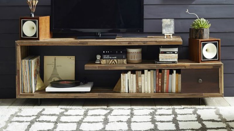 West Elm Staggered Wood Console