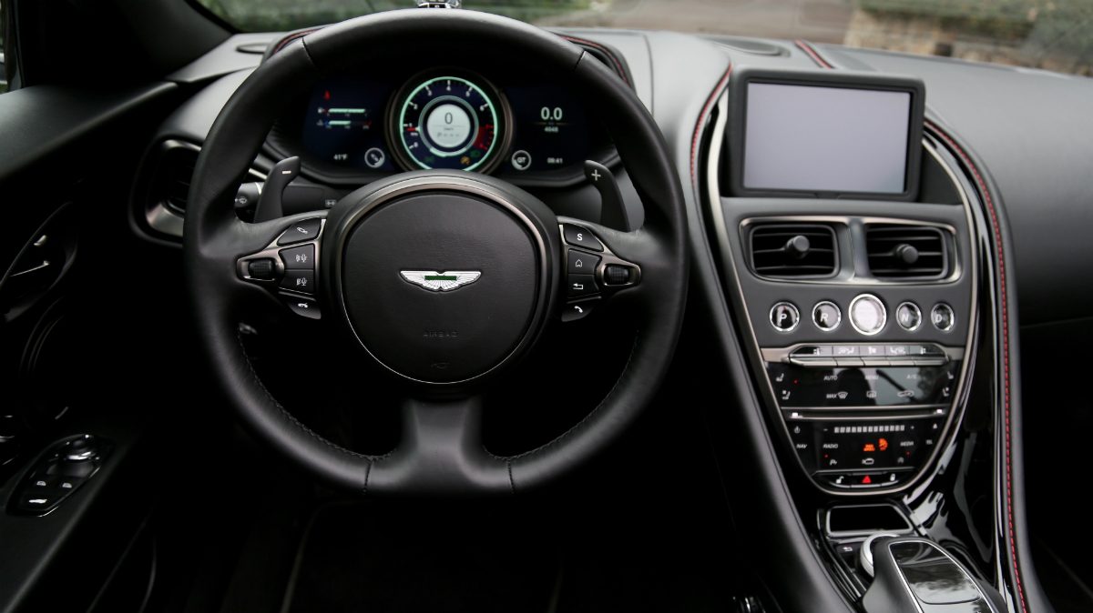 aston martin db11 volante first drive interior black 1