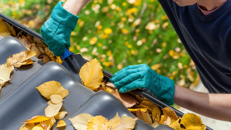 cleaning gutter