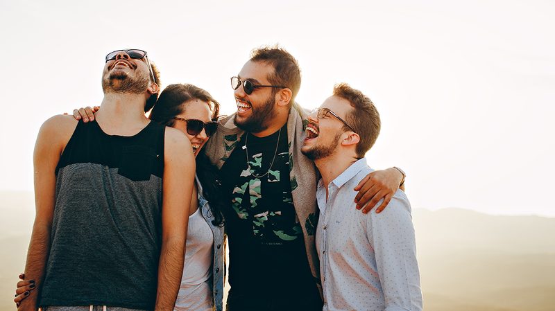 hanging out with friends