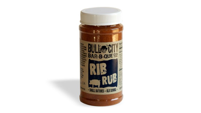 The Bull City Bar-B-Cue Rib Rub features its award-winning barbecue rub.