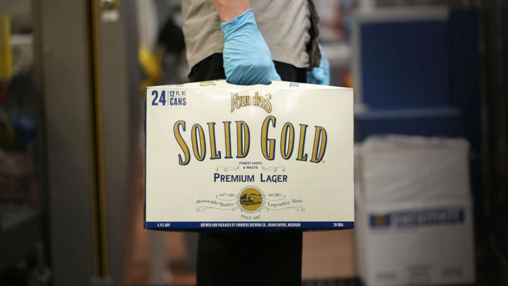 founders solid gold lager box
