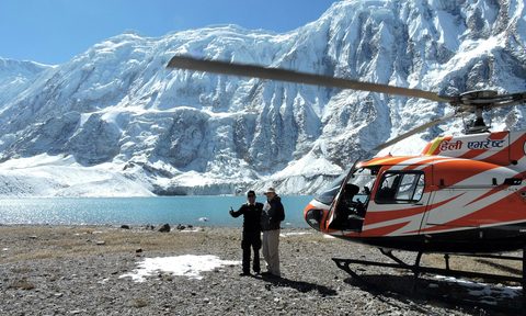 himalaya helicopter expedition heli at tilicho