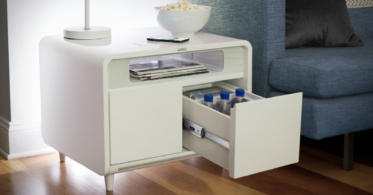 Monolithic Rectangular Smart Side Table This Smart Side Table Will Launch Your Bedroom into the Future - The Manual