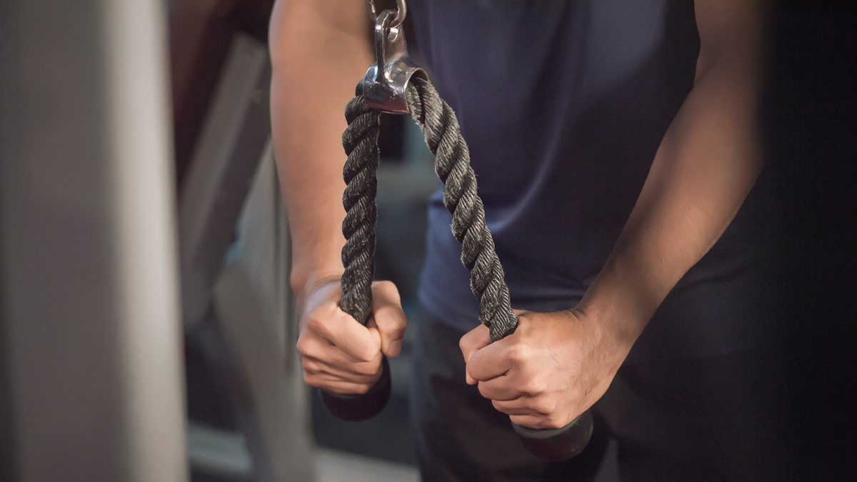 Standing Cable Rope Tricep Extension