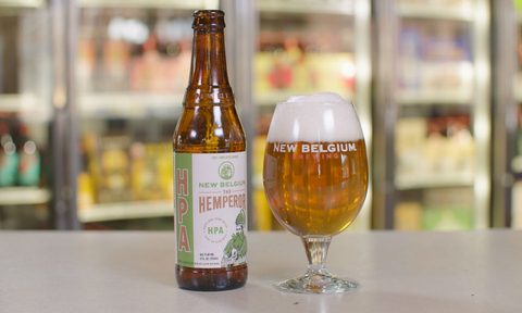 New Belgium Brewing Hemporer HPA bottle and glass